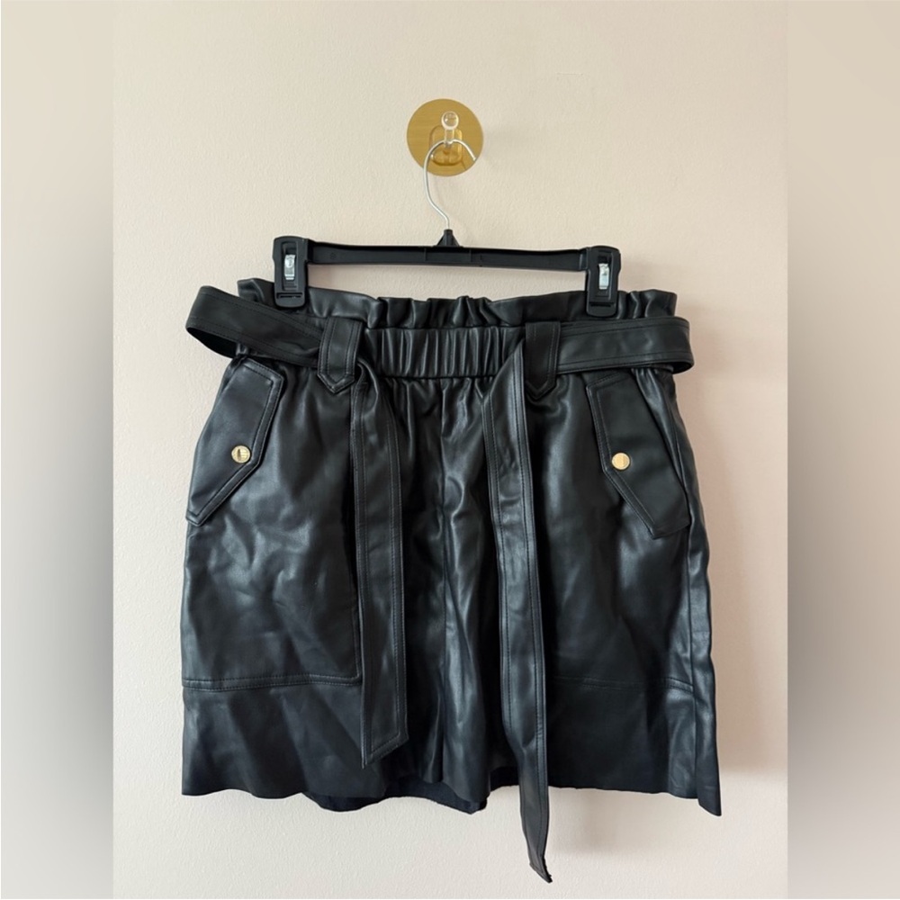 Marc New York Black Faux Leather Mini Skirt Size Medium